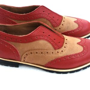 L’F SHOES donna charleston rosso bicolor 10e