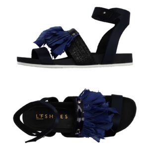 L’F SHOES Piume blu seta