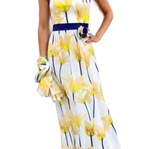 MISS MAX abito lungo c / fiore giallo