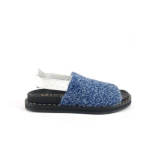 L'F SHOES CIABATTA VIBRANT DENIM STRUZZO