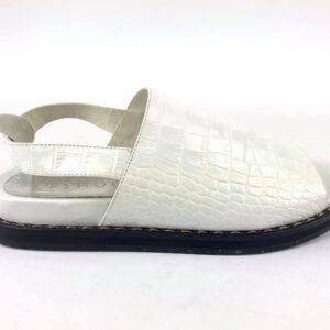 L'F SHOES scarpa coccodrillo bianco