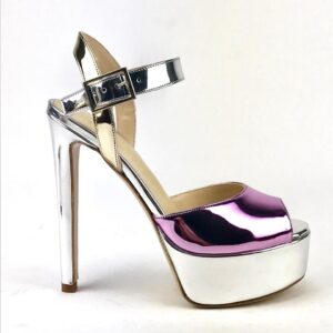 GIANMARCO F sandalo lamè rosa argento platino