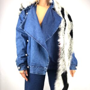 YLENIA WHITE giubbotto denim imbottito