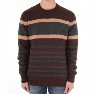 SELECTED HOMME maglione stripe fasce marrone