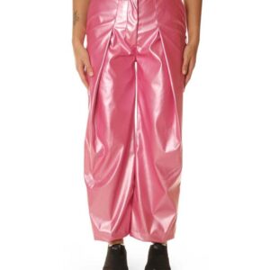 YLENIA WHITE pantaloni ecopelle rosa