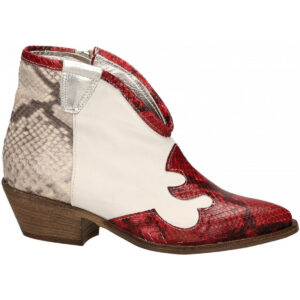 LE PURE scarpa texano bianco-rosso-laminato argento
