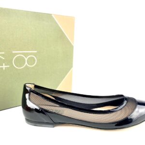 18 KARATI scarpa vernice perla nera decoro rete