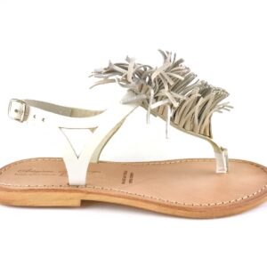 ARTIGIANATO DEL BORGO art 6029 frangia bianco argento