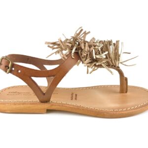 ARTIGIANATO DEL BORGO art 6029 frangia cuoio platino