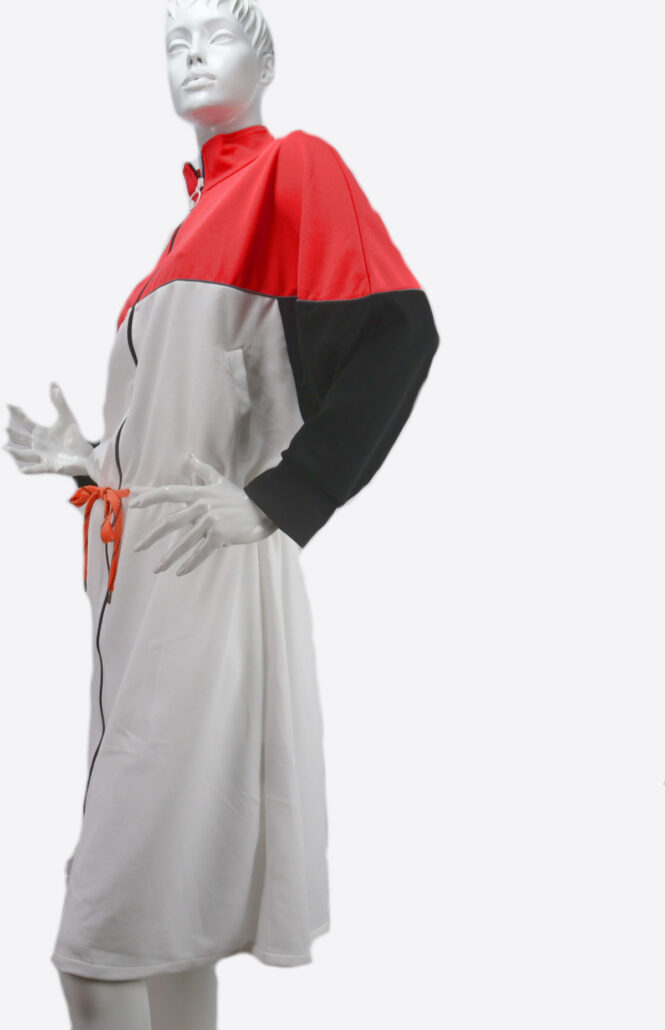 YLENIA WHITE abito-spolverino arancione