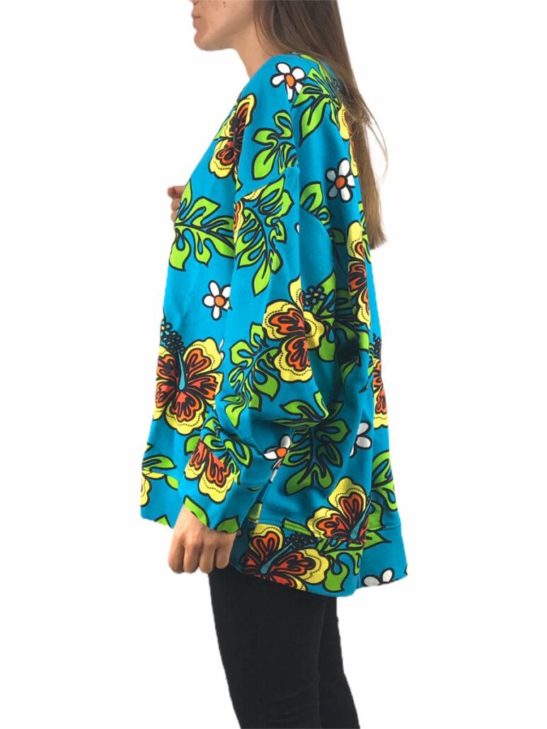 Ylenia white felpa unisex flower azzurra 1