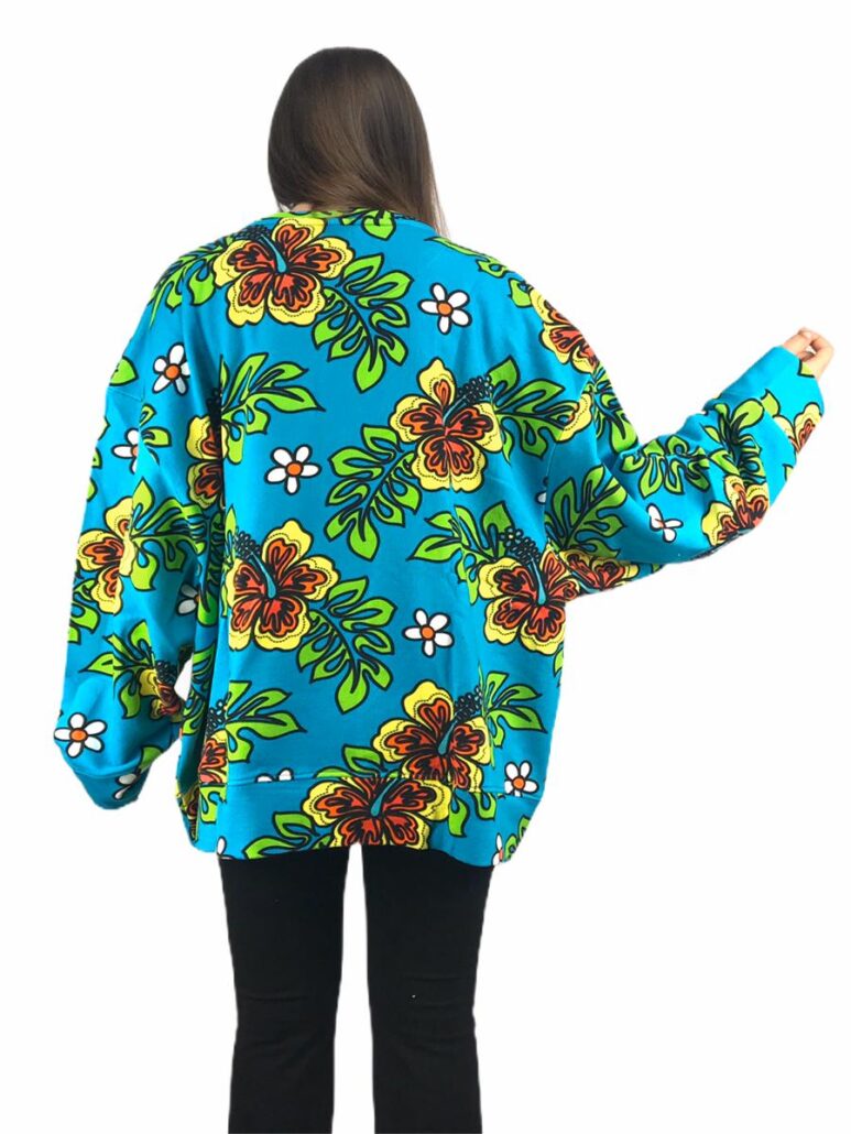 Ylenia white felpa unisex flower azzurra 2