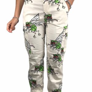YLENIA WHITE pantalone bianco mosche