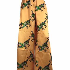 YLENIA WHITE pantalone orange cavallette setificato