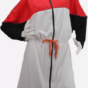 YLENIA WHITE abito-spolverino tricolore arancione