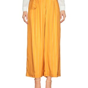 CAIPIRINHA pantalone palazzo gessato ocra