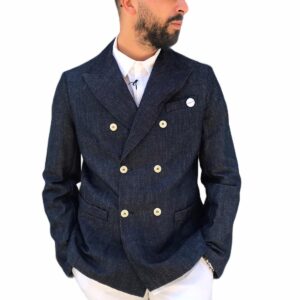 EQUIPE 70 giacca  doppio petto denim