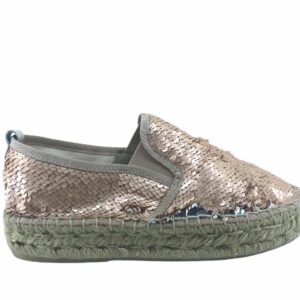 CARMEN SAIZ espadrillas pailettes salmone
