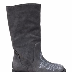 TWIN SET stivale ricamo ardesia