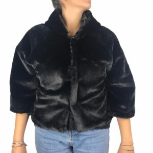 MDM mademoiselle du monde pelliccia nera ecologica