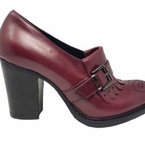 EMANUELA PASSERI scarpa rosso rubino frangia