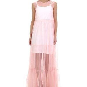 SEMICOUTURE abito in tulle rosa
