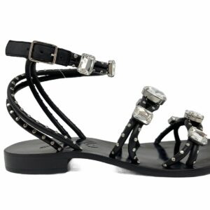 SOFIA M sandalo gioiello intrecciato nero