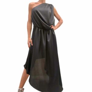 CRISTIAN PELLIZZARI nero abito monospalla