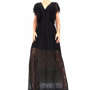 RAME abito lungo in pizzo nero