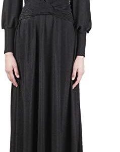 WEILI ZHENG abito lungo lurex nero