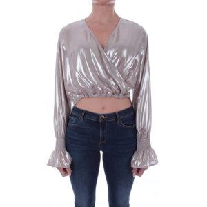 PINKO maglia laminata argento