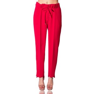 KAOS pantalone a palazzo lampone con coulisse in vita