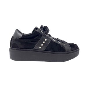 PRATIVERDI sneakers NU2 velluto nero borchie