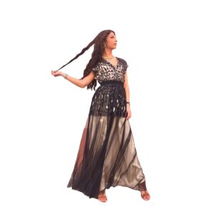 Abito lungo JUST CAVALLI pietre e tulle