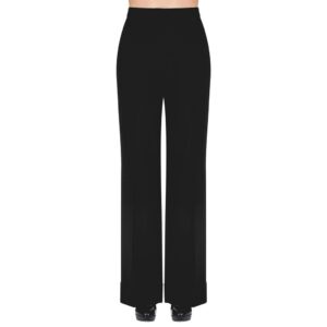 KAOS pantalone nero palazzo con piegone