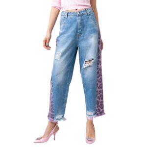 GAELLE PARIS jeans con inserti leopardati GBD11829DJ