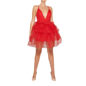 SILENCE abito rosso in tulle