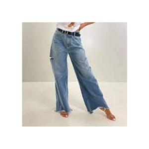 VICOLO jeans palazzo con strappo