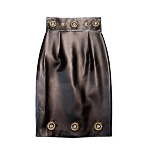 STEFANO DE LELLIS gonna in pelle a tubino