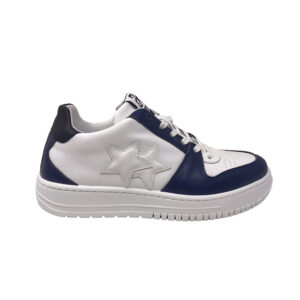 2 STAR sneakers bianca e blu navy