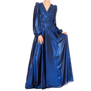 DRAMEE abito lungo blu metallizzato