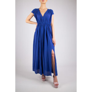 Meme road abito in pura seta blù