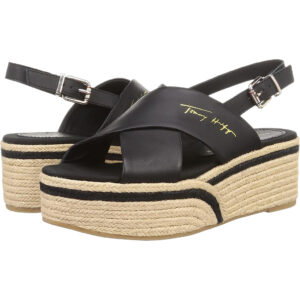 TOMMY HILFIGER espadrillas nera logo gold