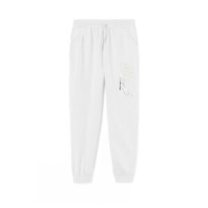 GAELLE PARIS Pantalone in felpa con stampa, bianco