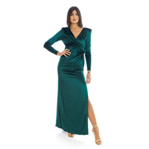 Abito in velluto verde DRAMEE