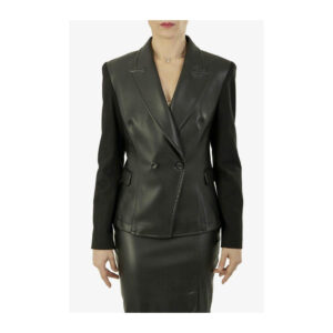 HANITA giacca in ecopelle nera