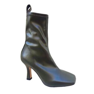 BIANCA DI stivaletto pelle verde oliva gambale elastico