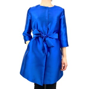 ANNIE P spolverino blu shantung