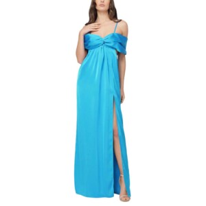 SILENCE abito lungo in raso blu