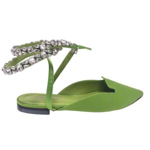 BIANCA DI sandalo raso verde e strass